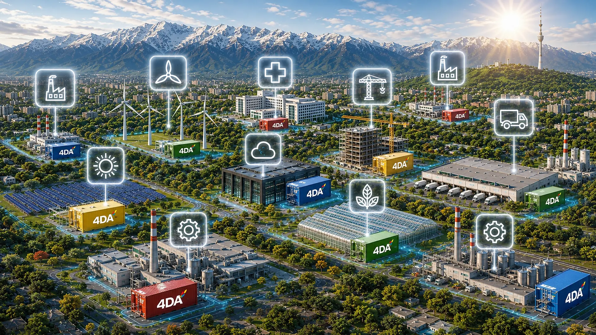 Интерактивная карта энергетической экосистемы 4DA Energy Solutions Ltd.